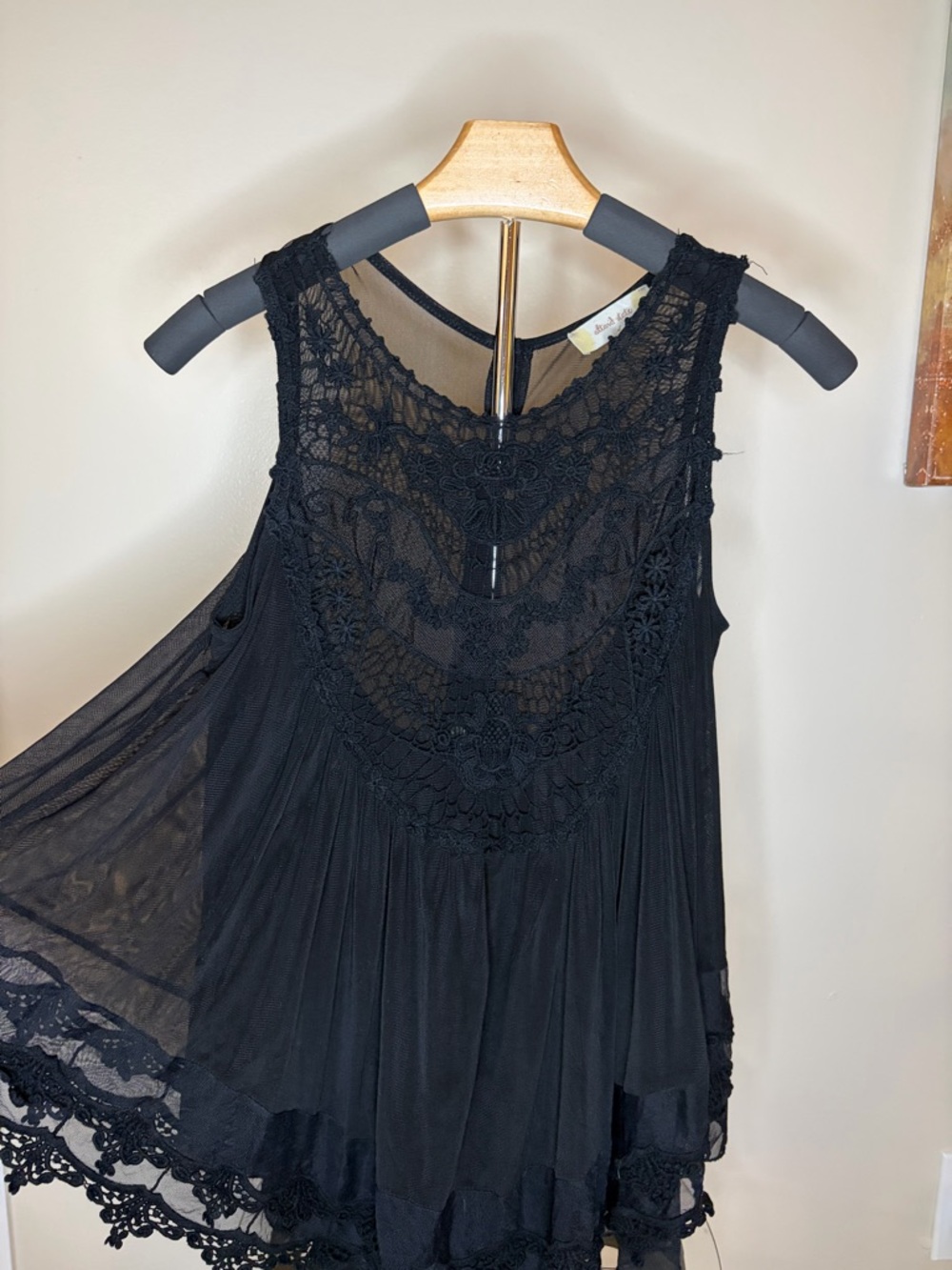 Altar'd State Black Crochet Lace Tank Top